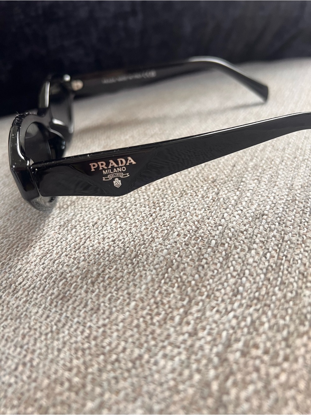 Prada Symbole Irregular Black Oval PR 26ZS Women's Sunglasses - Picture 3 of 6